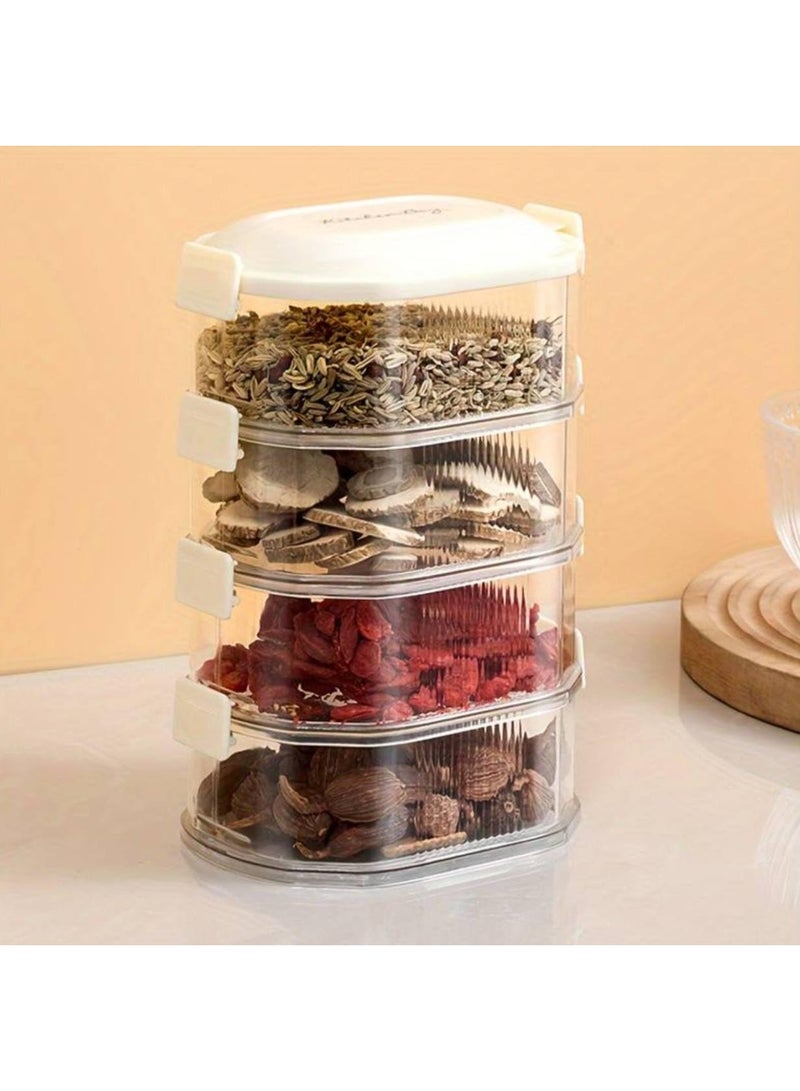 طقم علب تخزين عمودية منظمة، مصممة خصيصاً لتوفير المساحة وتسهيل الوصول للمكونات الصغيرة٤ علب - Image 2